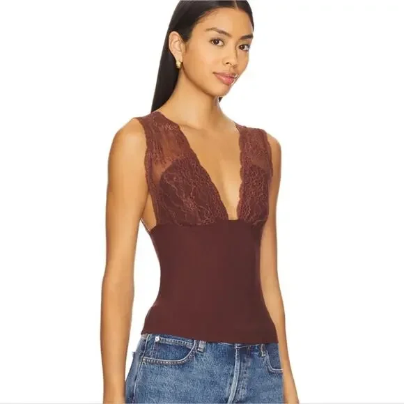 NEW Free People Power Play Cami in Bittersweet/Cocoa - Picture 2 of 7